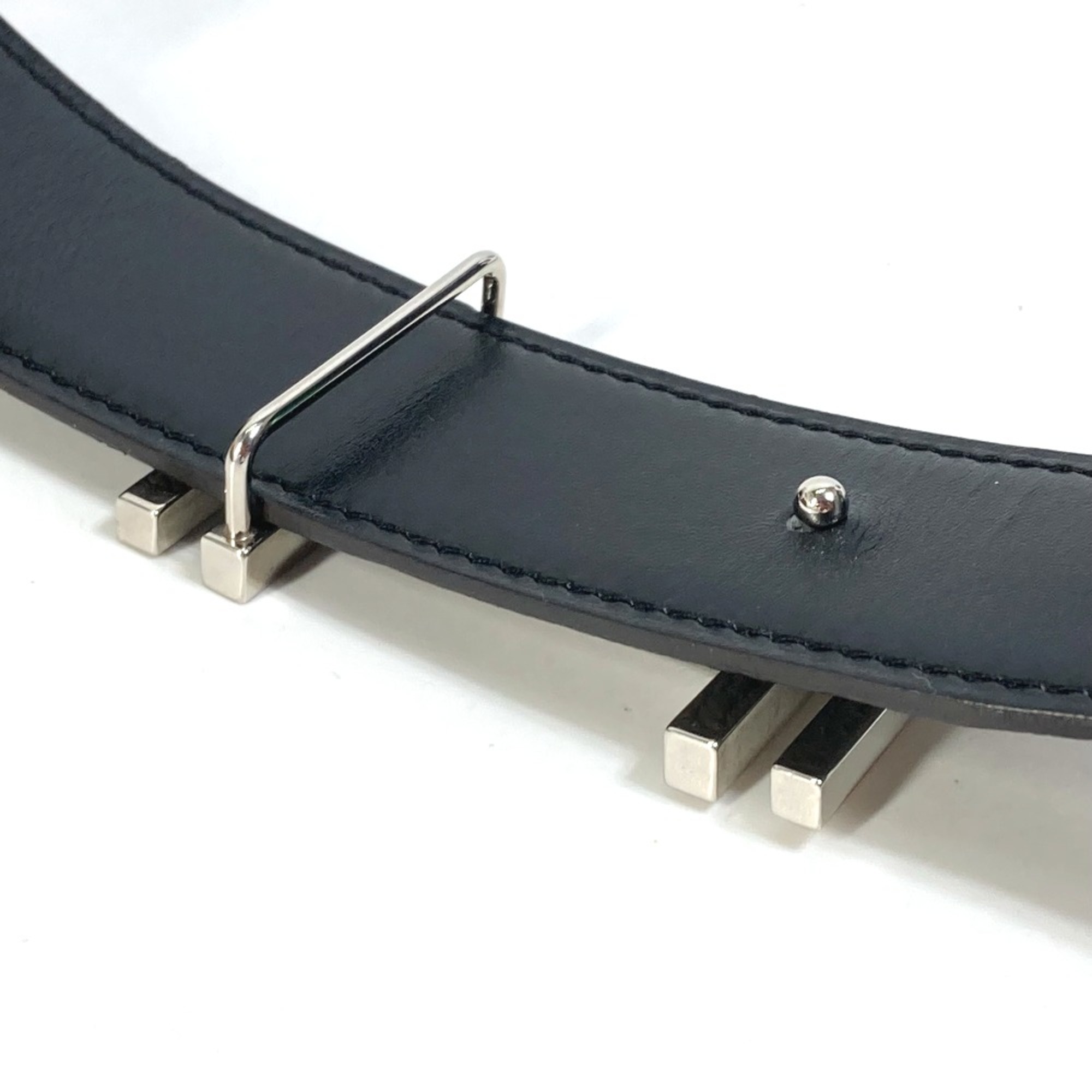 Hermes H belt belt Blanc/Noir gray