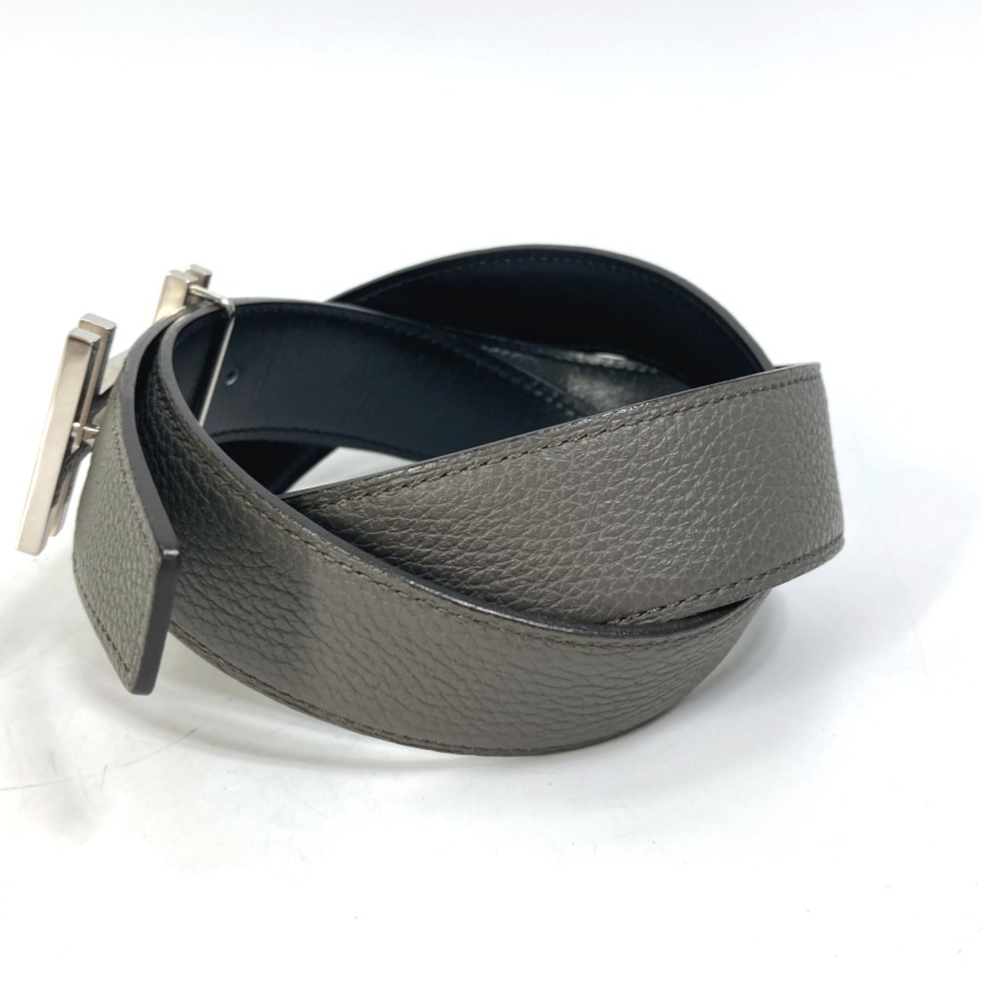 Hermes H belt belt Blanc/Noir gray