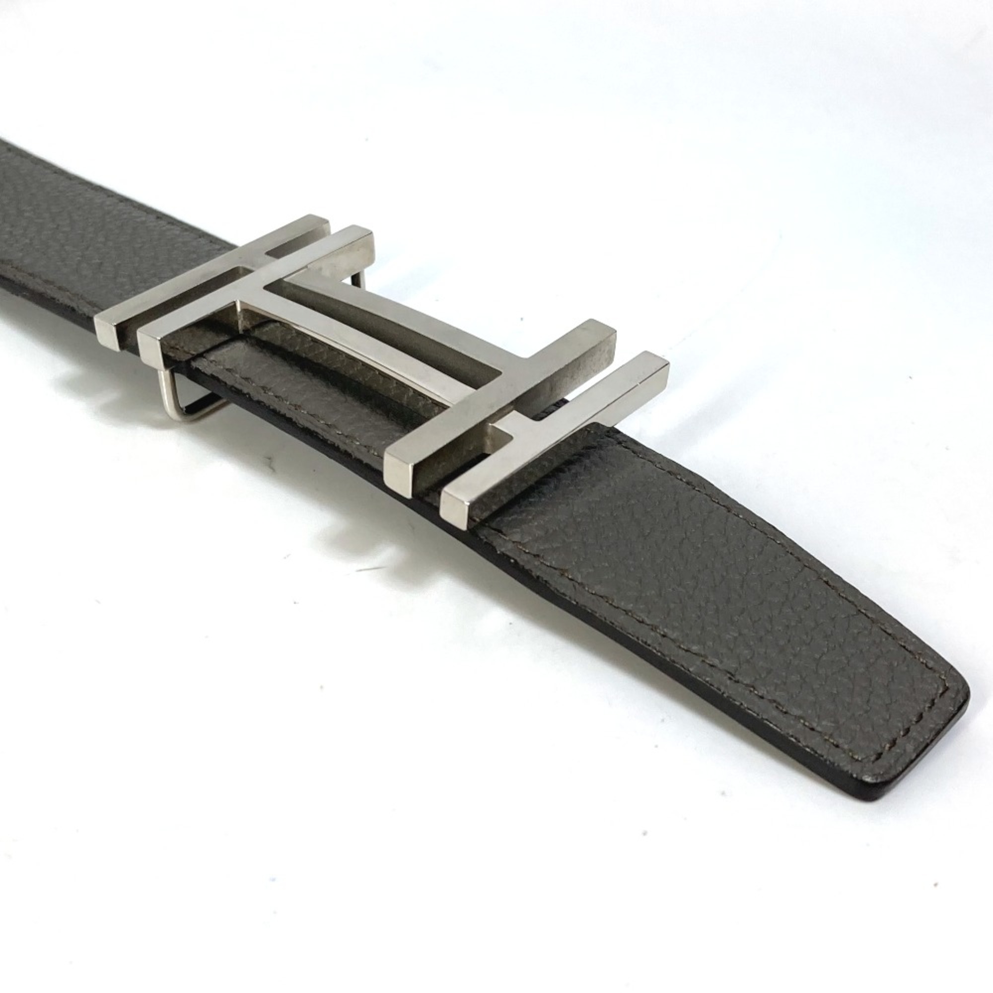 Hermes H belt belt Blanc/Noir gray