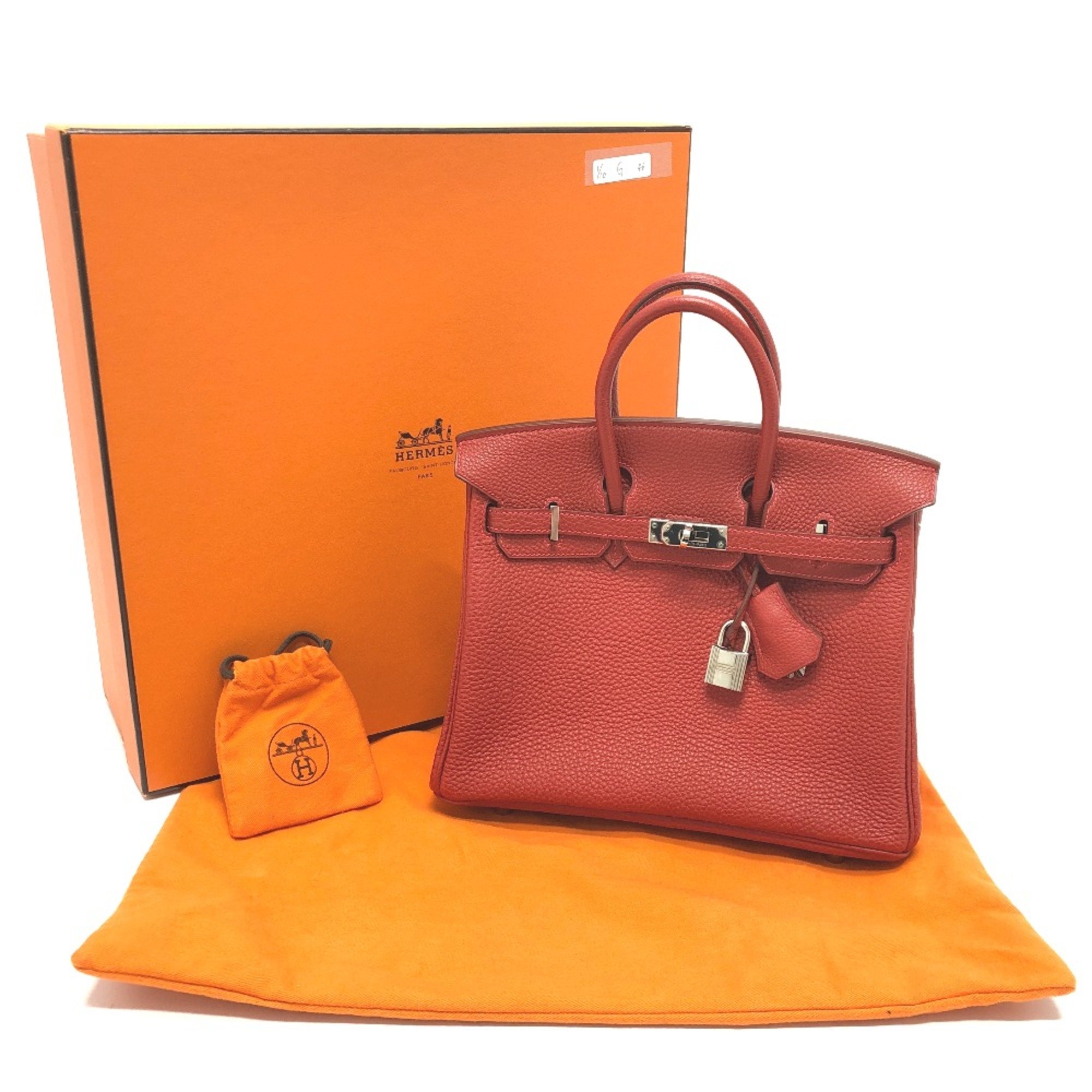 Hermes Bag Tote Bag Hand Bag Vermilion RedBased SilverHardware