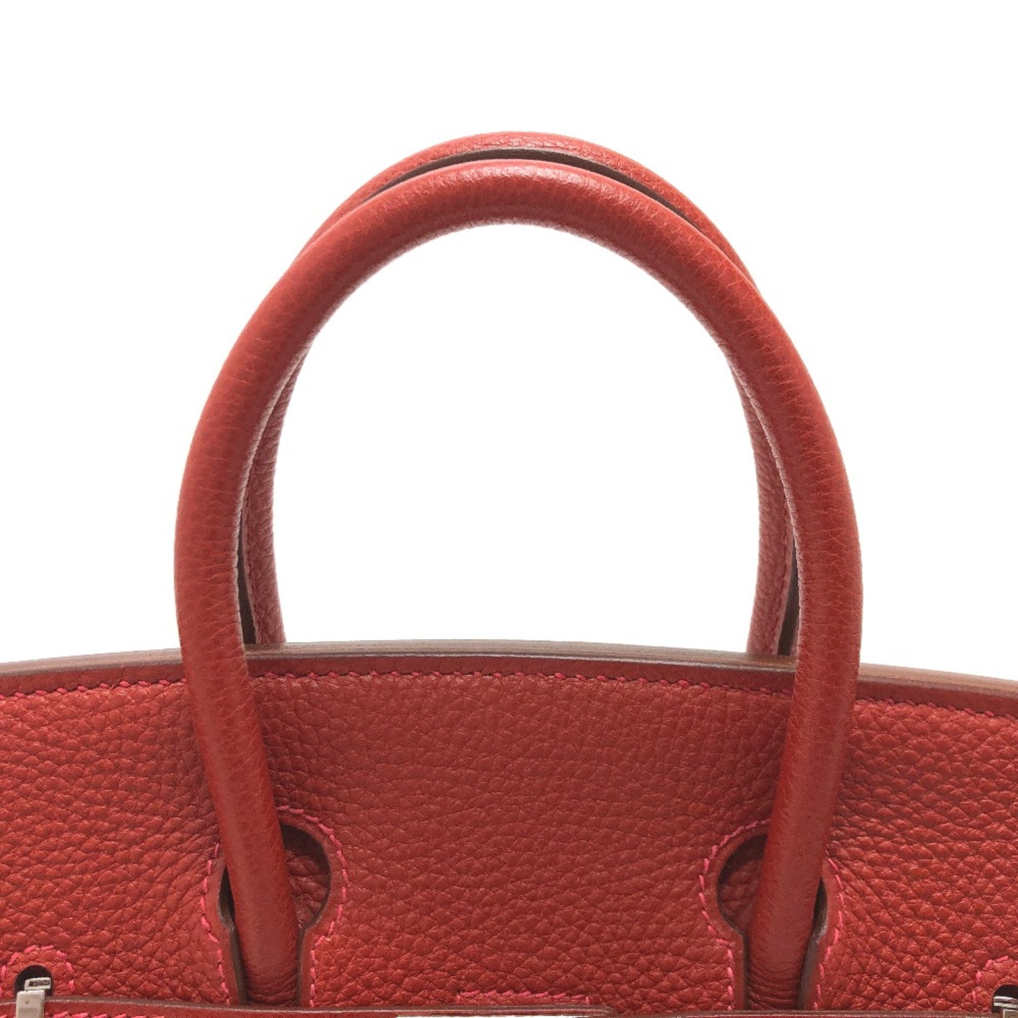 Hermes Bag Tote Bag Hand Bag Vermilion RedBased SilverHardware