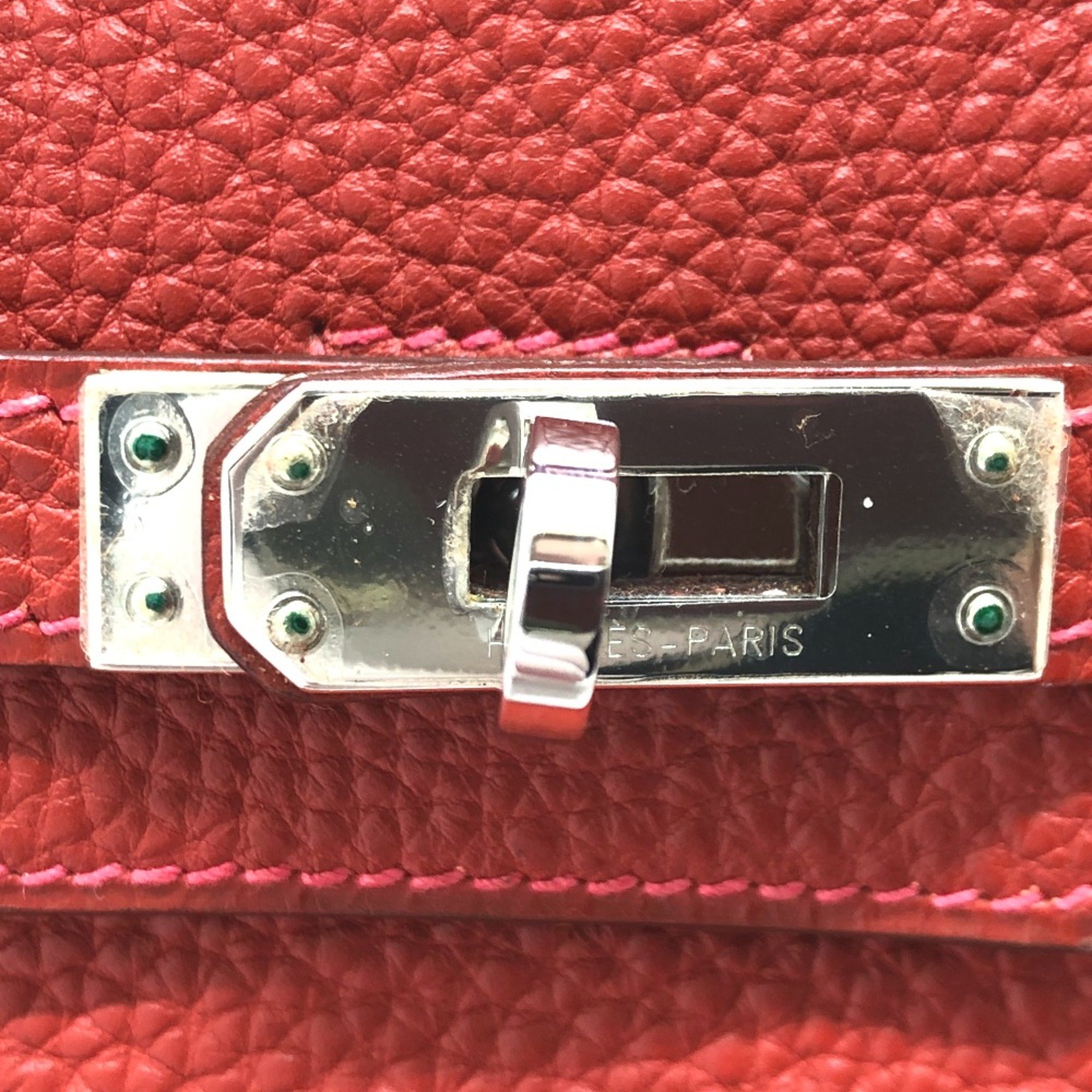 Hermes Bag Tote Bag Hand Bag Vermilion RedBased SilverHardware