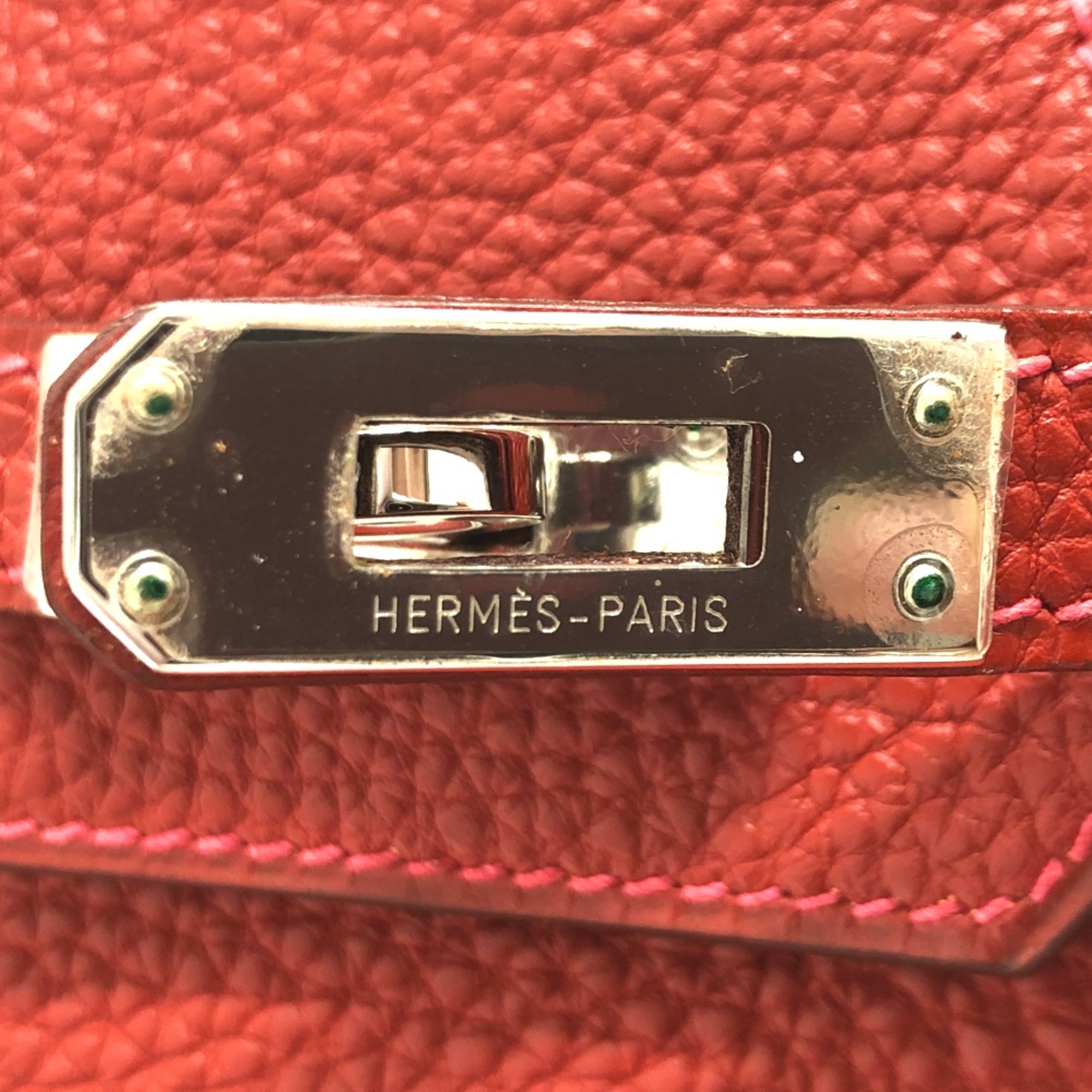 Hermes Bag Tote Bag Hand Bag Vermilion RedBased SilverHardware