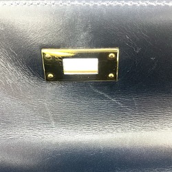 Hermes Outside stitching 2WAY Hand Bag Navy GoldHardware