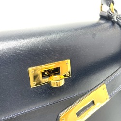 Hermes Outside stitching 2WAY Hand Bag Navy GoldHardware