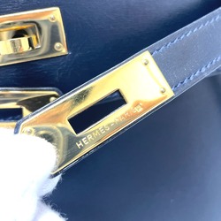 Hermes Outside stitching 2WAY Hand Bag Navy GoldHardware