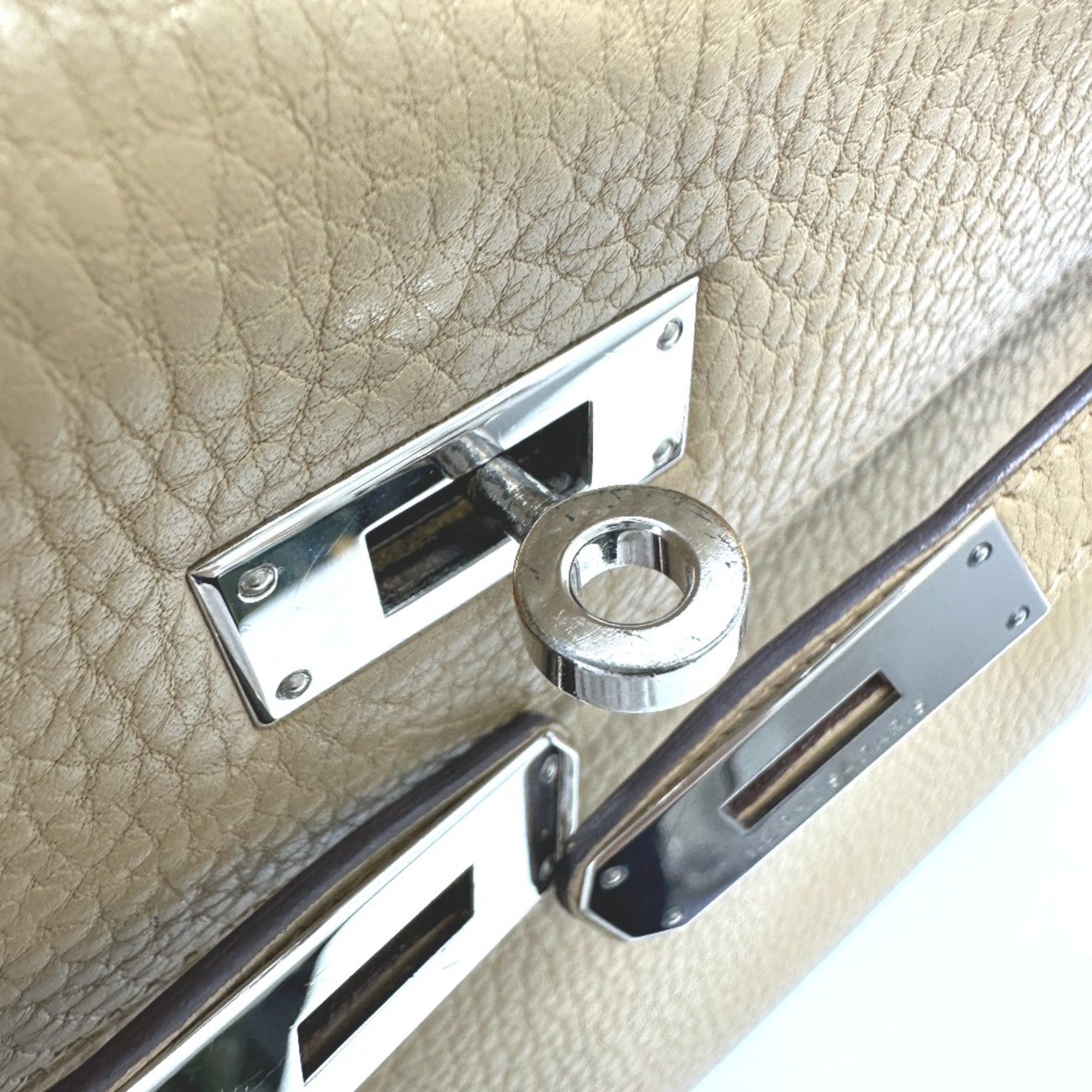 Hermes 2WAY Hand Bag Light BeigeBased Beige SilverHardware