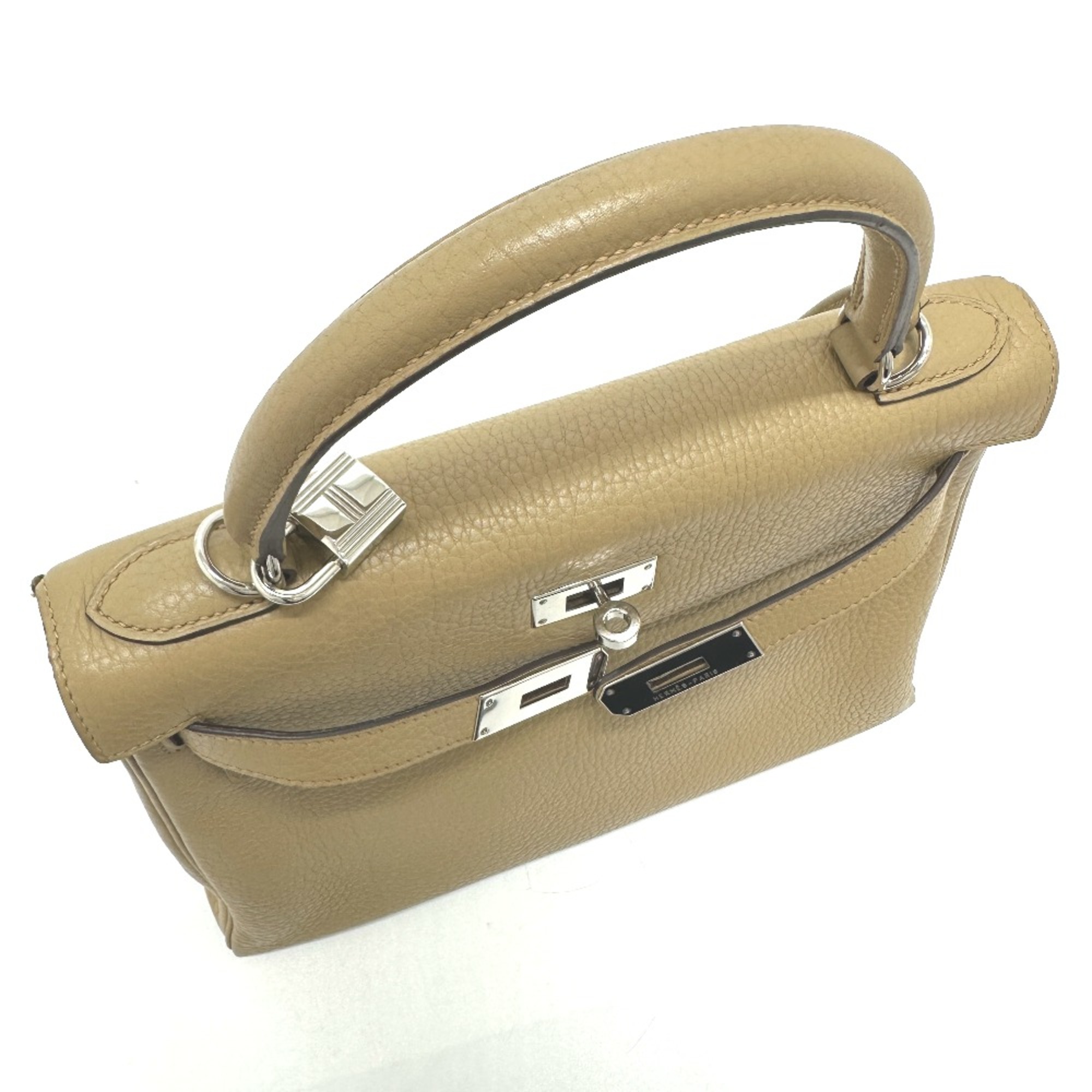 Hermes 2WAY Hand Bag Light BeigeBased Beige SilverHardware