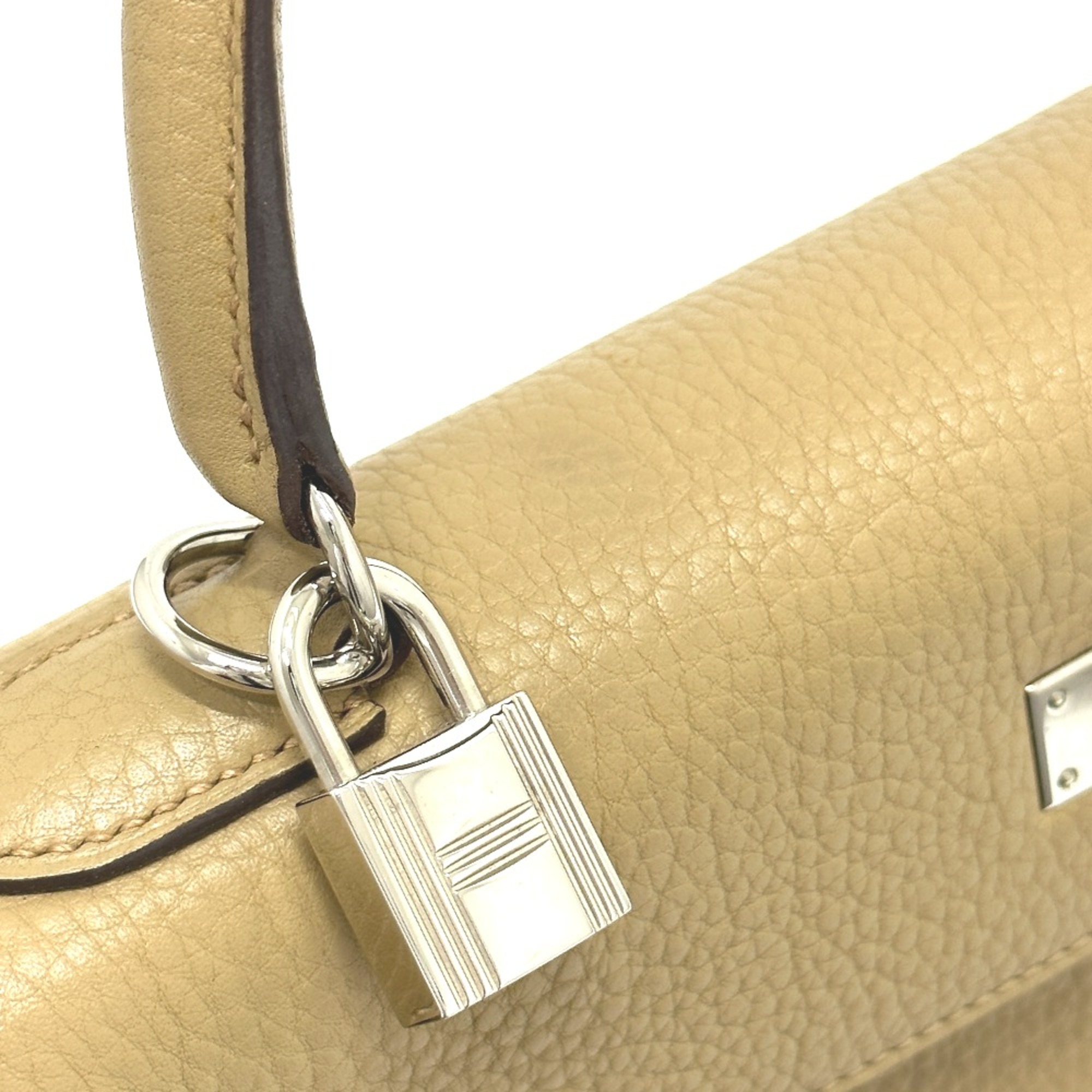 Hermes 2WAY Hand Bag Light BeigeBased Beige SilverHardware