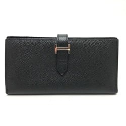 Hermes Long Wallet Black SilverHardware