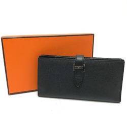 Hermes Long Wallet Black SilverHardware