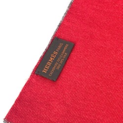 Hermes H logo Bicolor Scarf gray Red