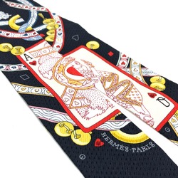 Hermes Bijoux Pique Queen of Hearts Twilly Scarf Multicolore