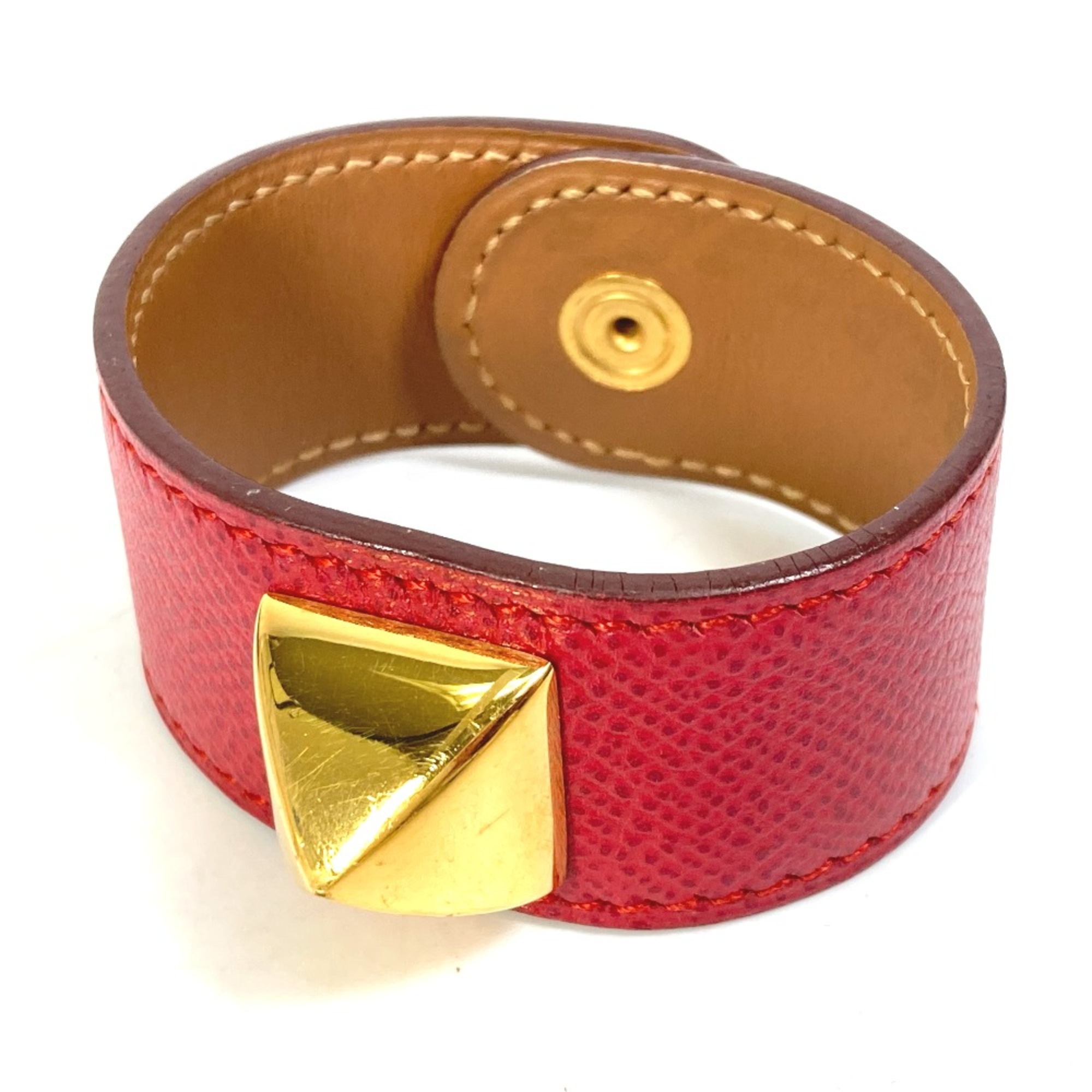 Hermes Bangle Accessories Bracelet Red Gold