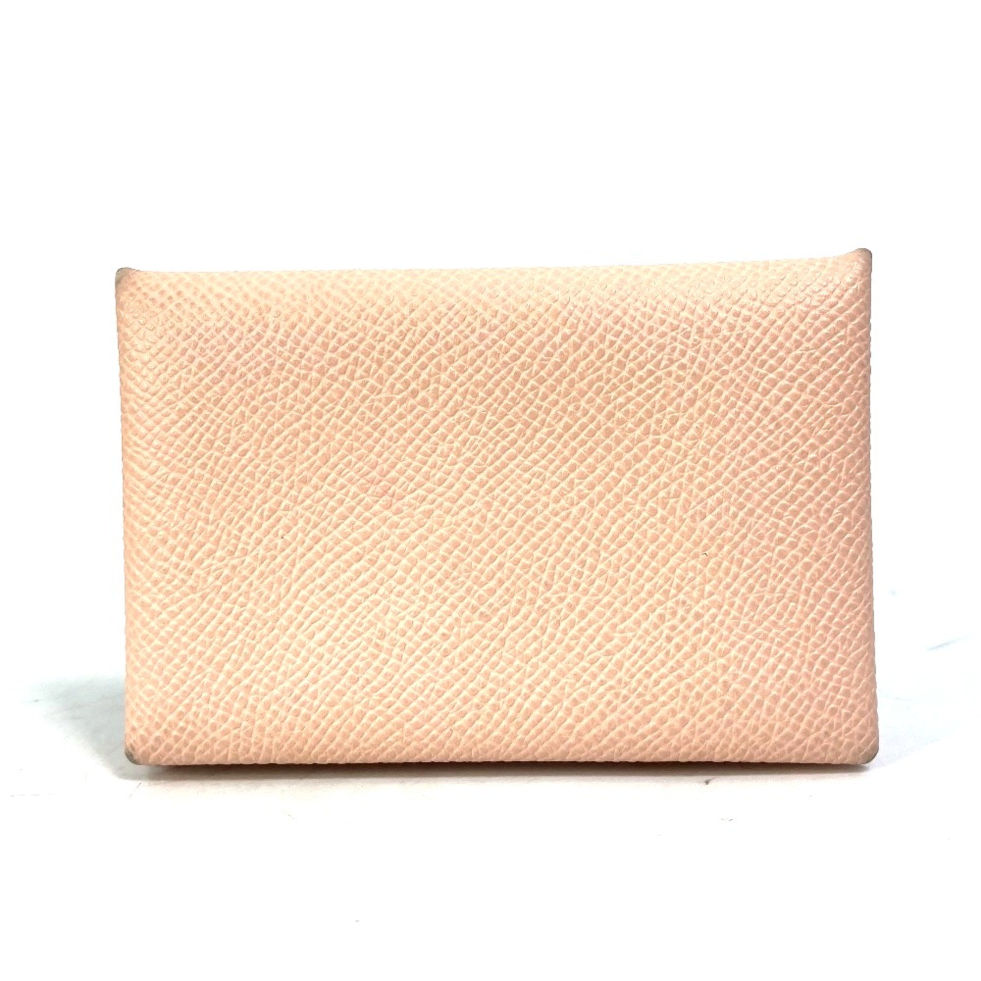 Hermes Bicolor Business card holder Bifold pass case Card Case Pink Based