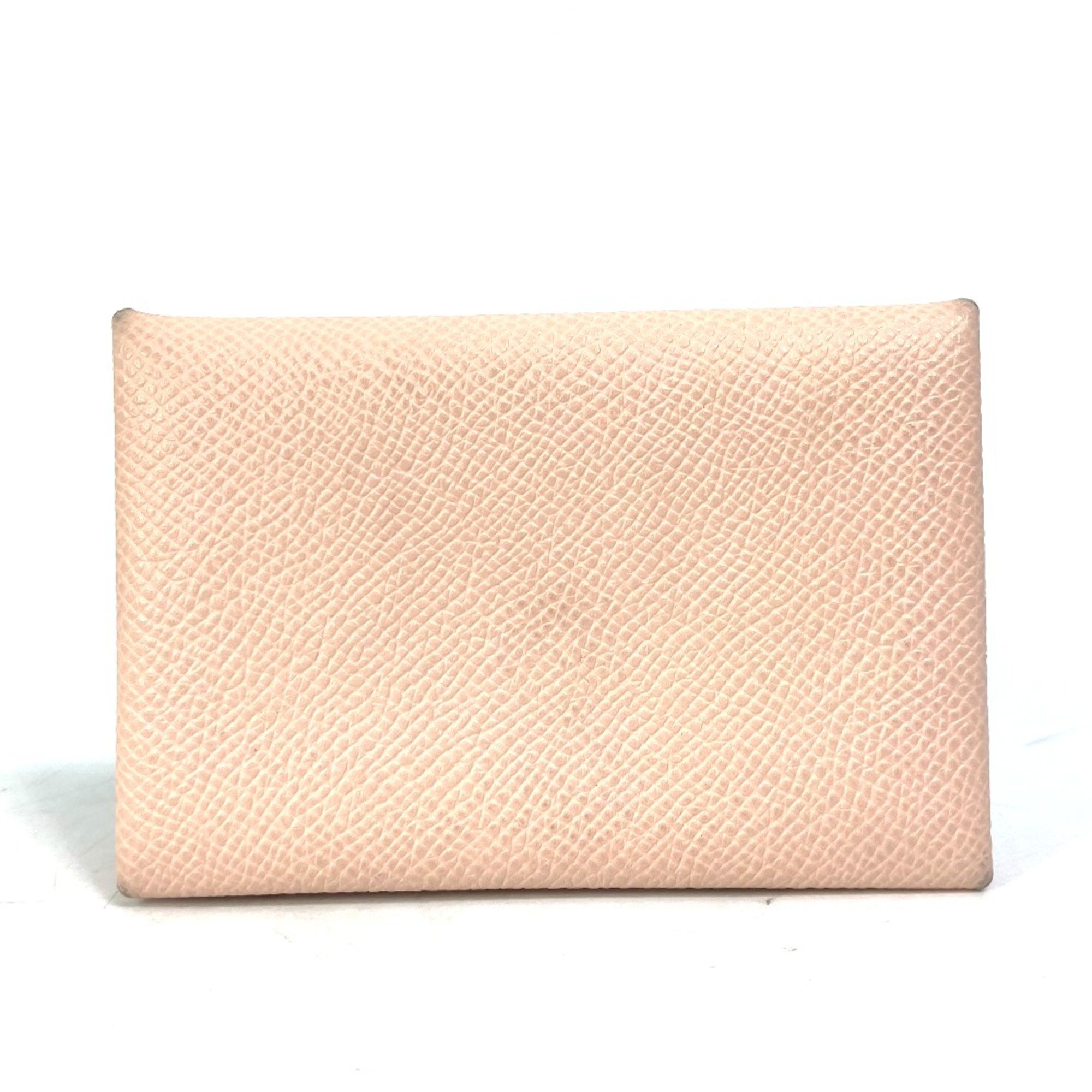 Hermes Bicolor Business card holder Bifold pass case Card Case Pink Based