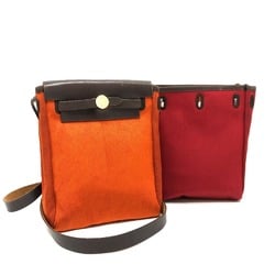 Hermes Crossbody Pochette Shoulder Bag Red Brown/GoldHardware