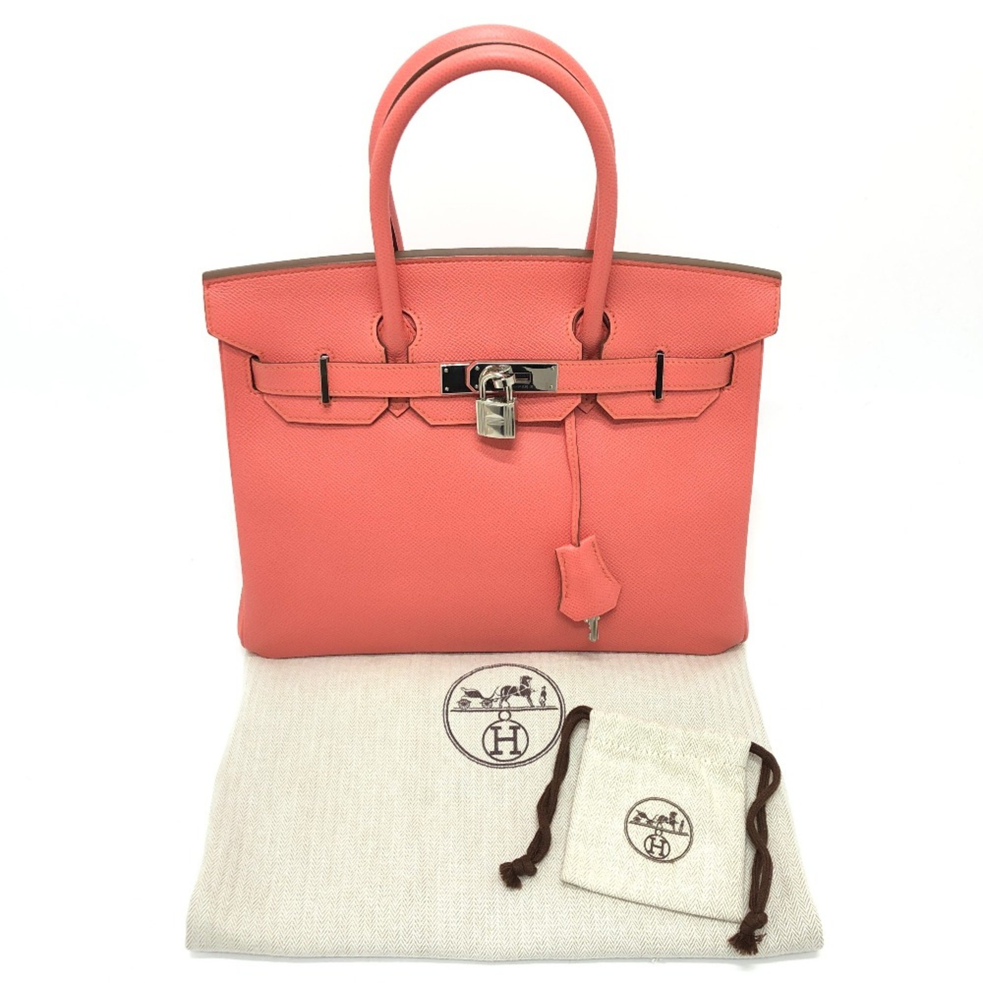 Hermes Tote Bag Hand Bag Crevetto pink GoldHardware