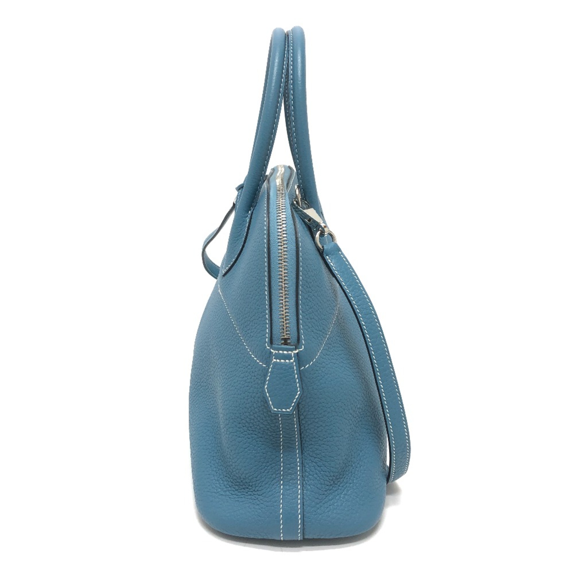 Hermes 2WAY bag Hand Bag Blue gene blue SilverHardware