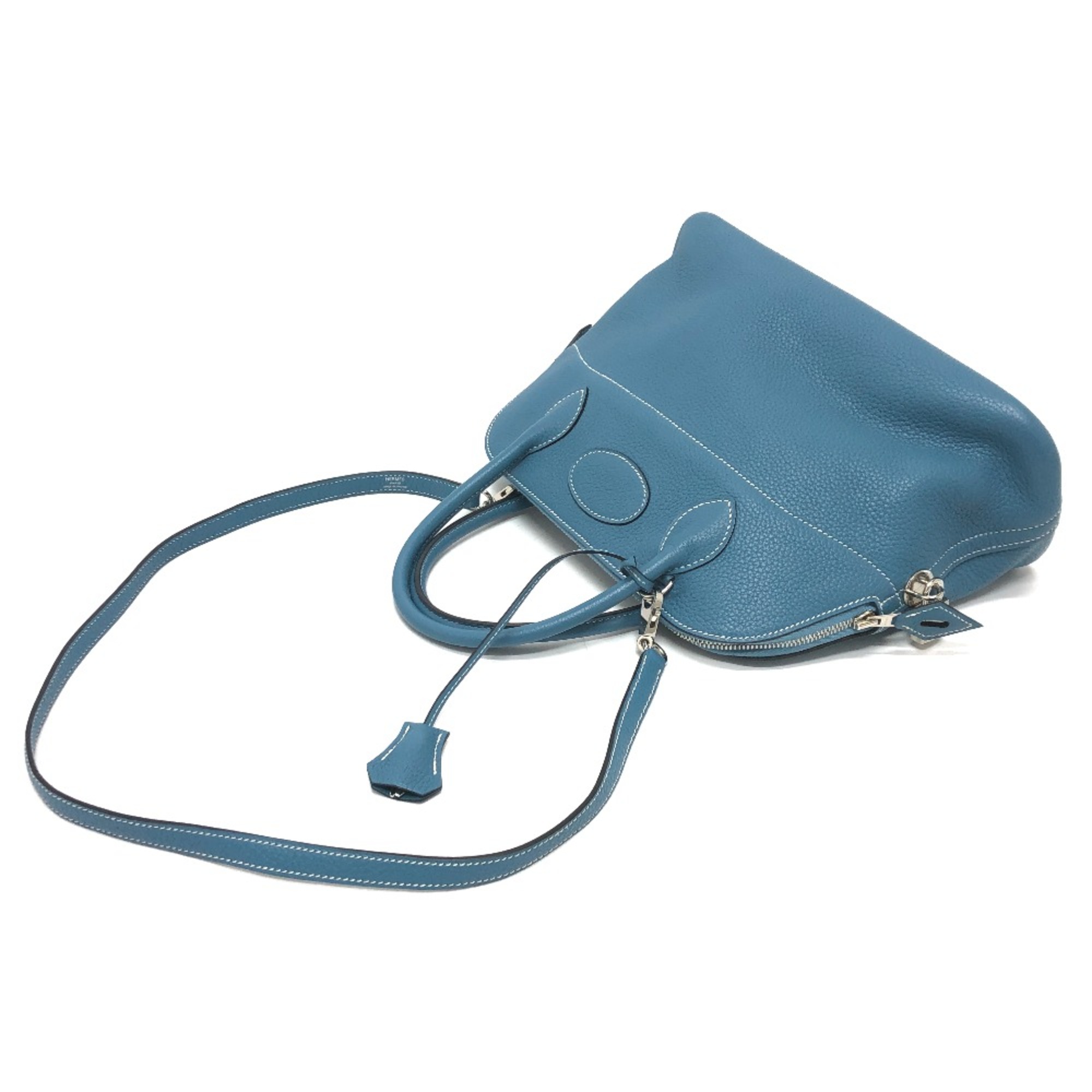 Hermes 2WAY bag Hand Bag Blue gene blue SilverHardware