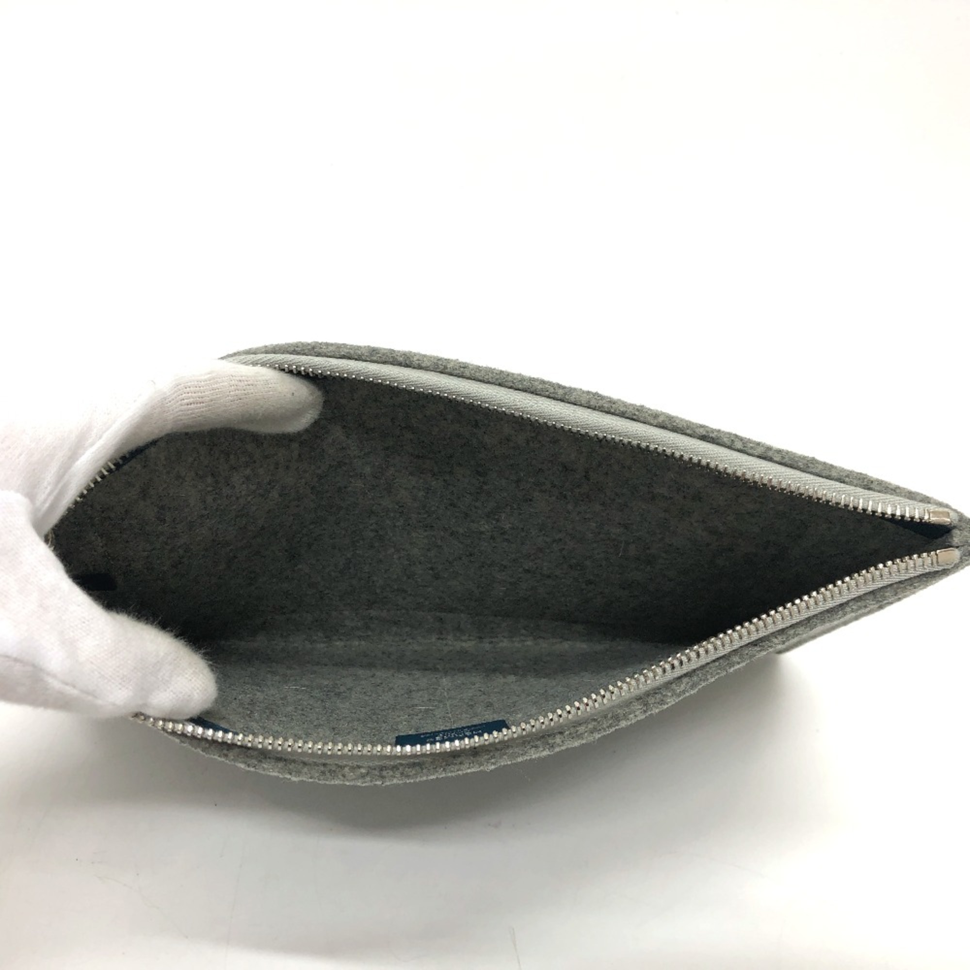 Hermes Bag Clutch bag gray SilverHardware