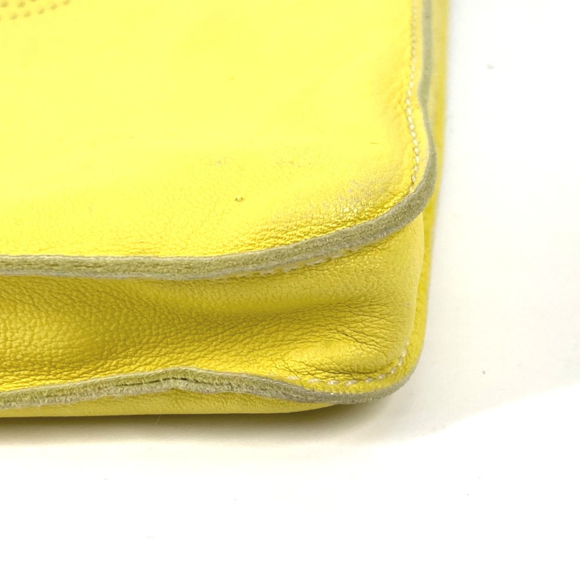 Hermes Punching logo Crossbody Pochette bag Shoulder Bag yellow