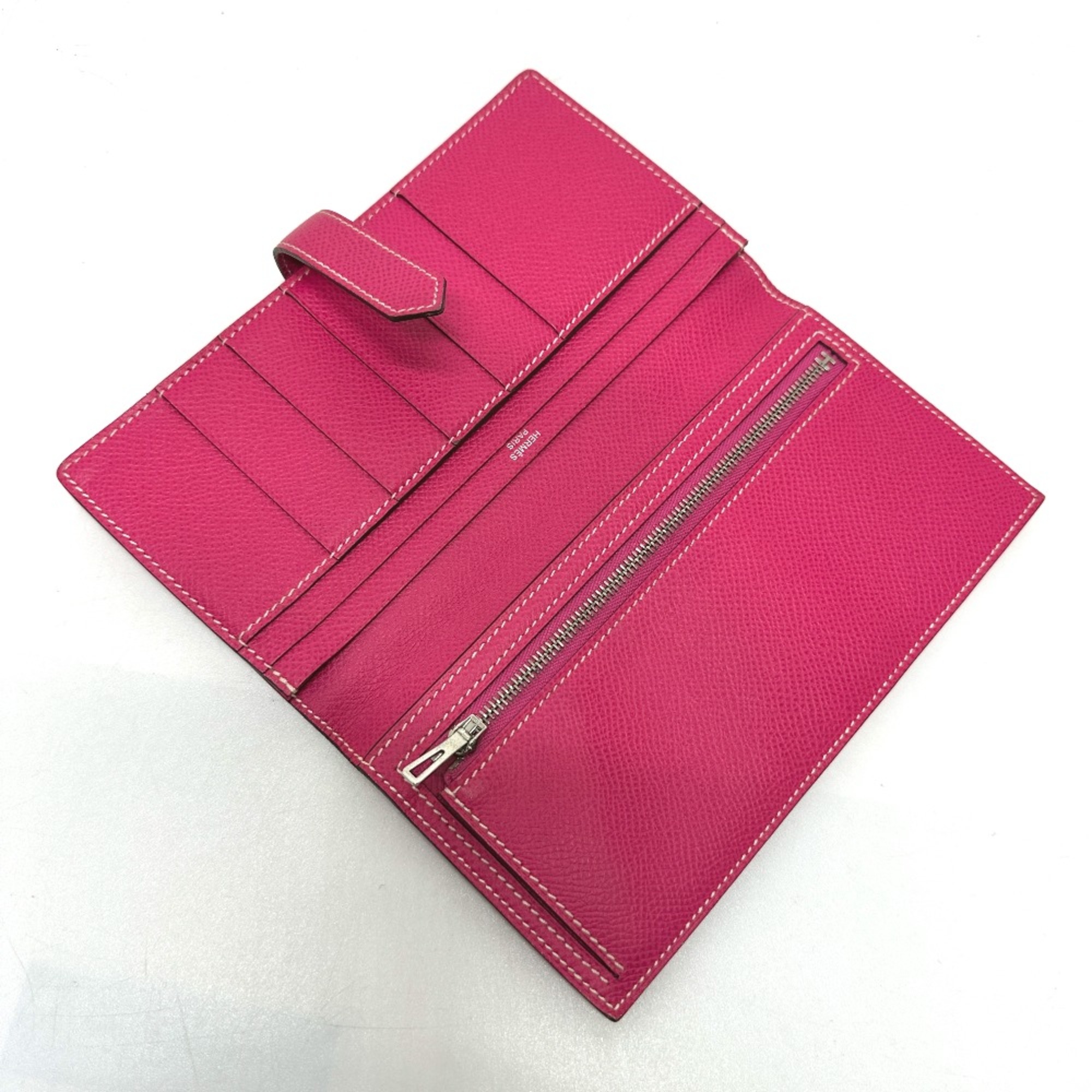 Hermes Long Wallet pink SilverHardware