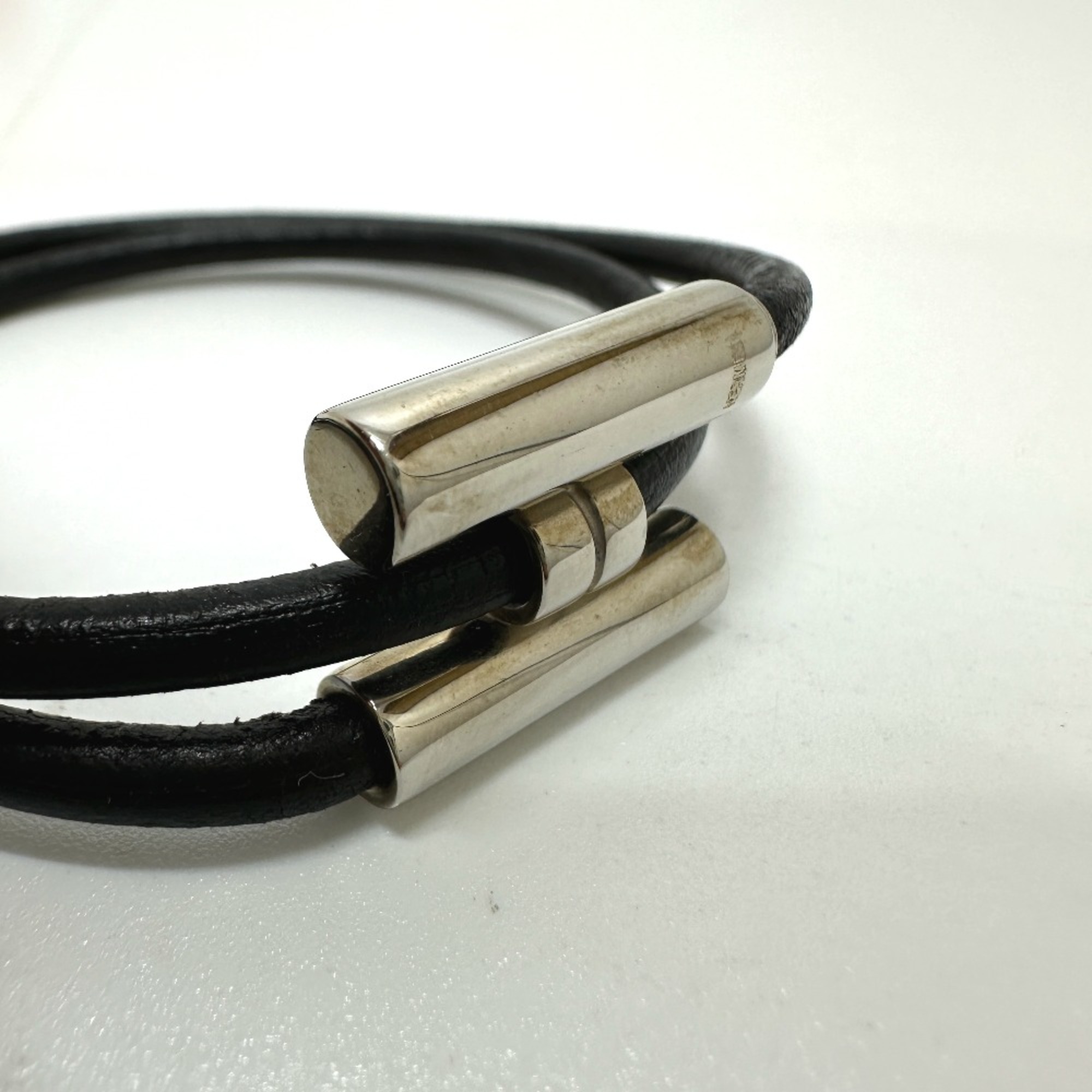 Hermes H Bracelet Black SilverHardware