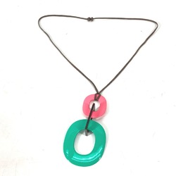 Hermes Accessories Necklace pink Brown x Green