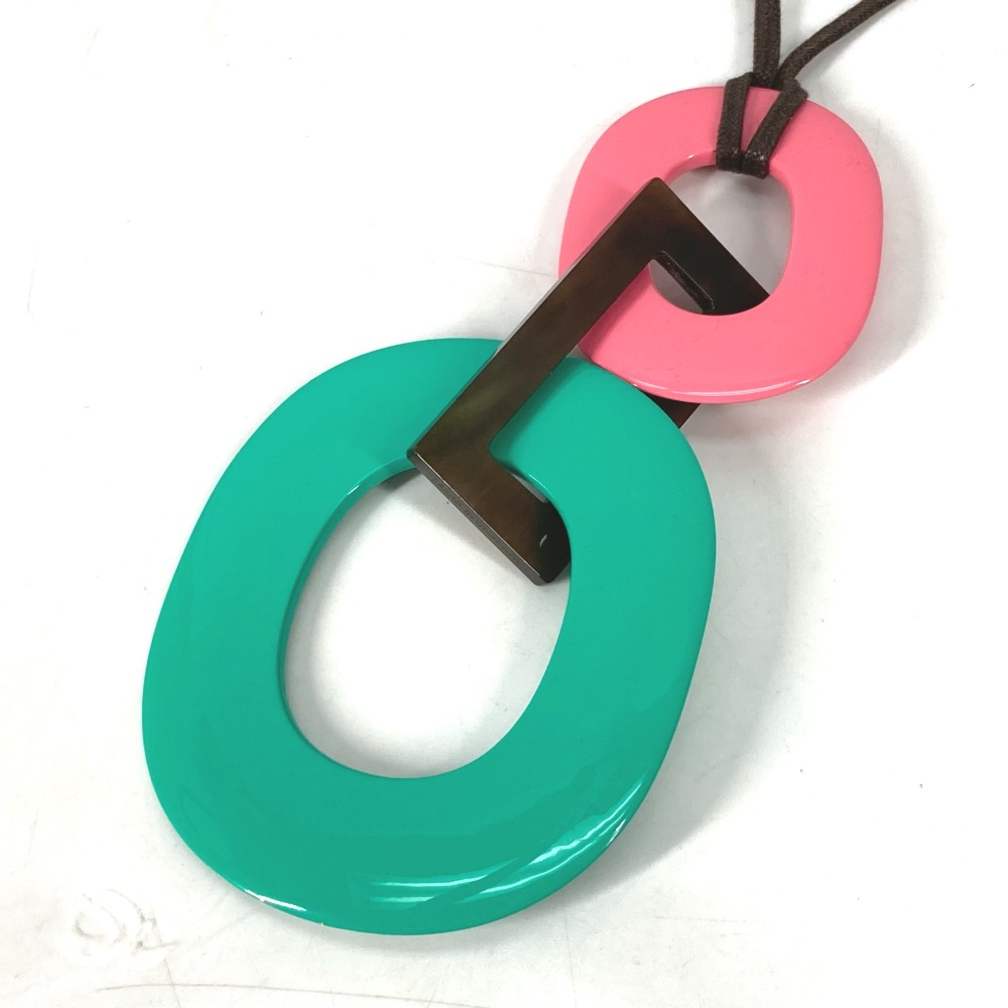 Hermes Accessories Necklace pink Brown x Green