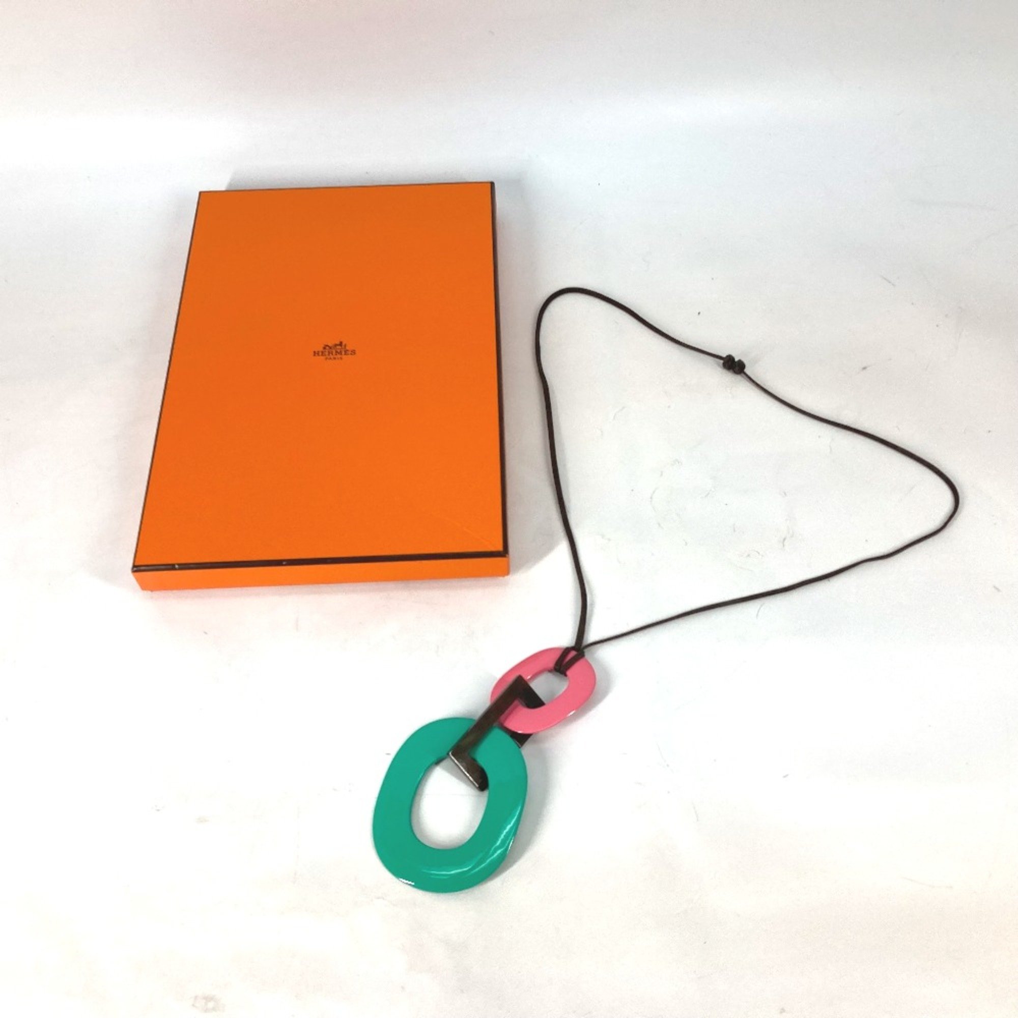 Hermes Accessories Necklace pink Brown x Green