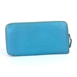 Hermes Long wallet Zip Around Long Wallet Blue gene blue SilverHardware