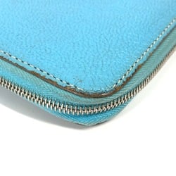 Hermes Long wallet Zip Around Long Wallet Blue gene blue SilverHardware