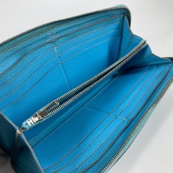 Hermes Long wallet Zip Around Long Wallet Blue gene blue SilverHardware