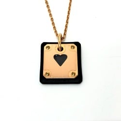 Hermes Necklace Necklace Black Pink Gold