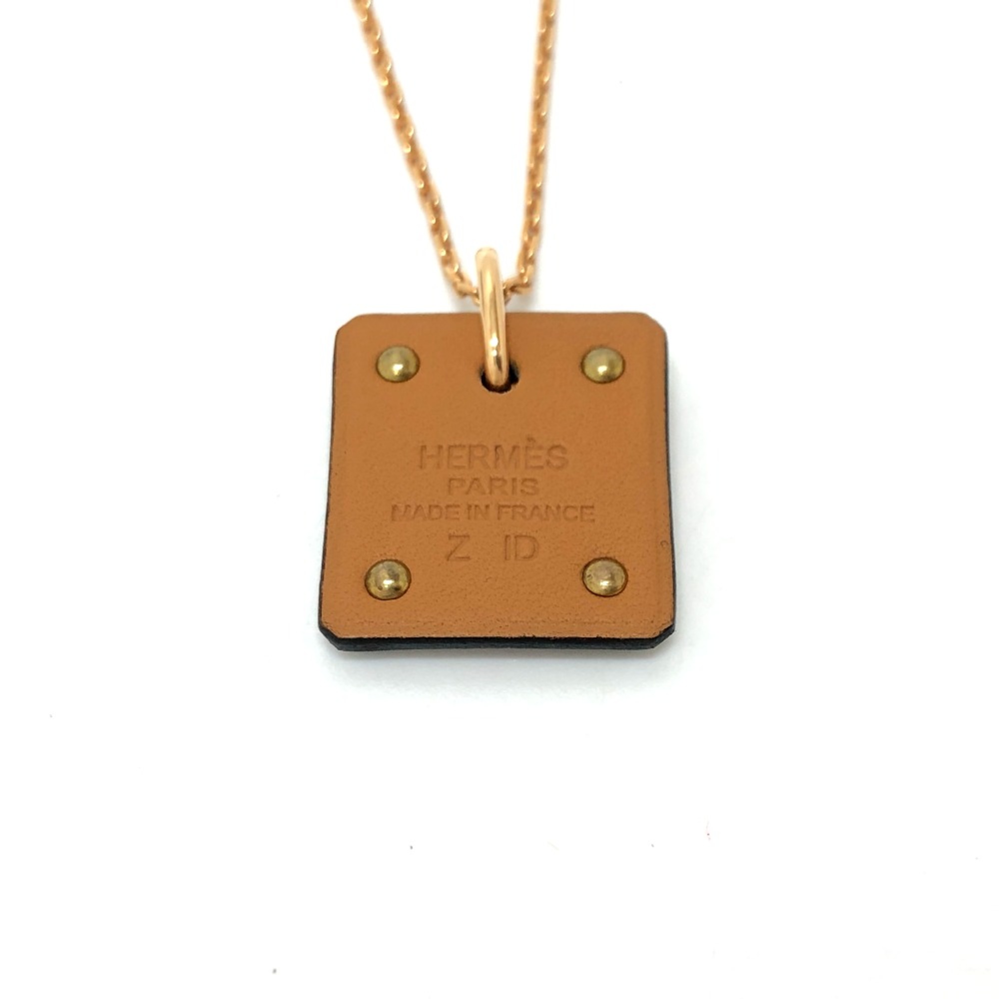 Hermes Necklace Necklace Black Pink Gold