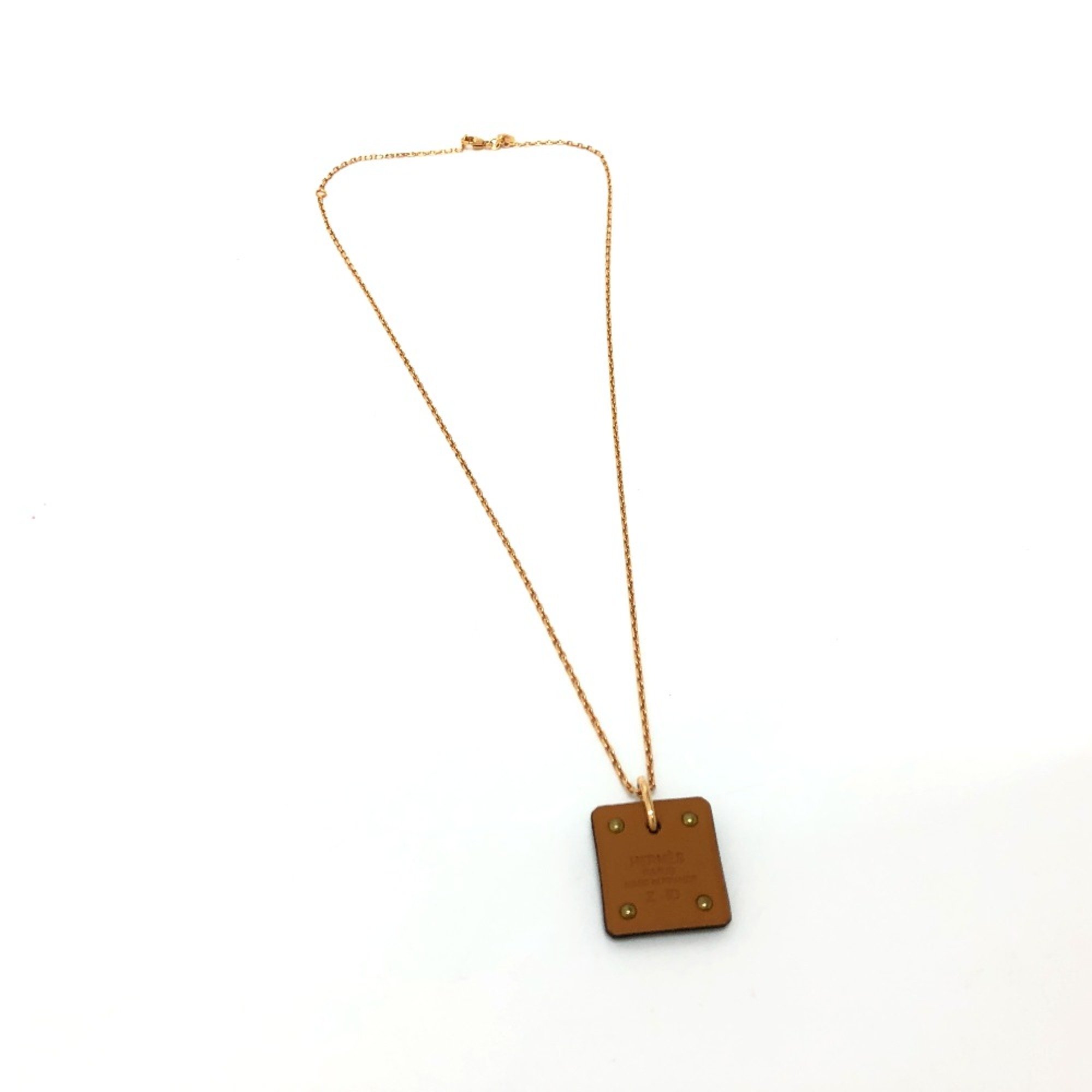 Hermes Necklace Necklace Black Pink Gold