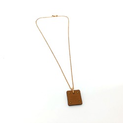 Hermes Necklace Necklace Black Pink Gold