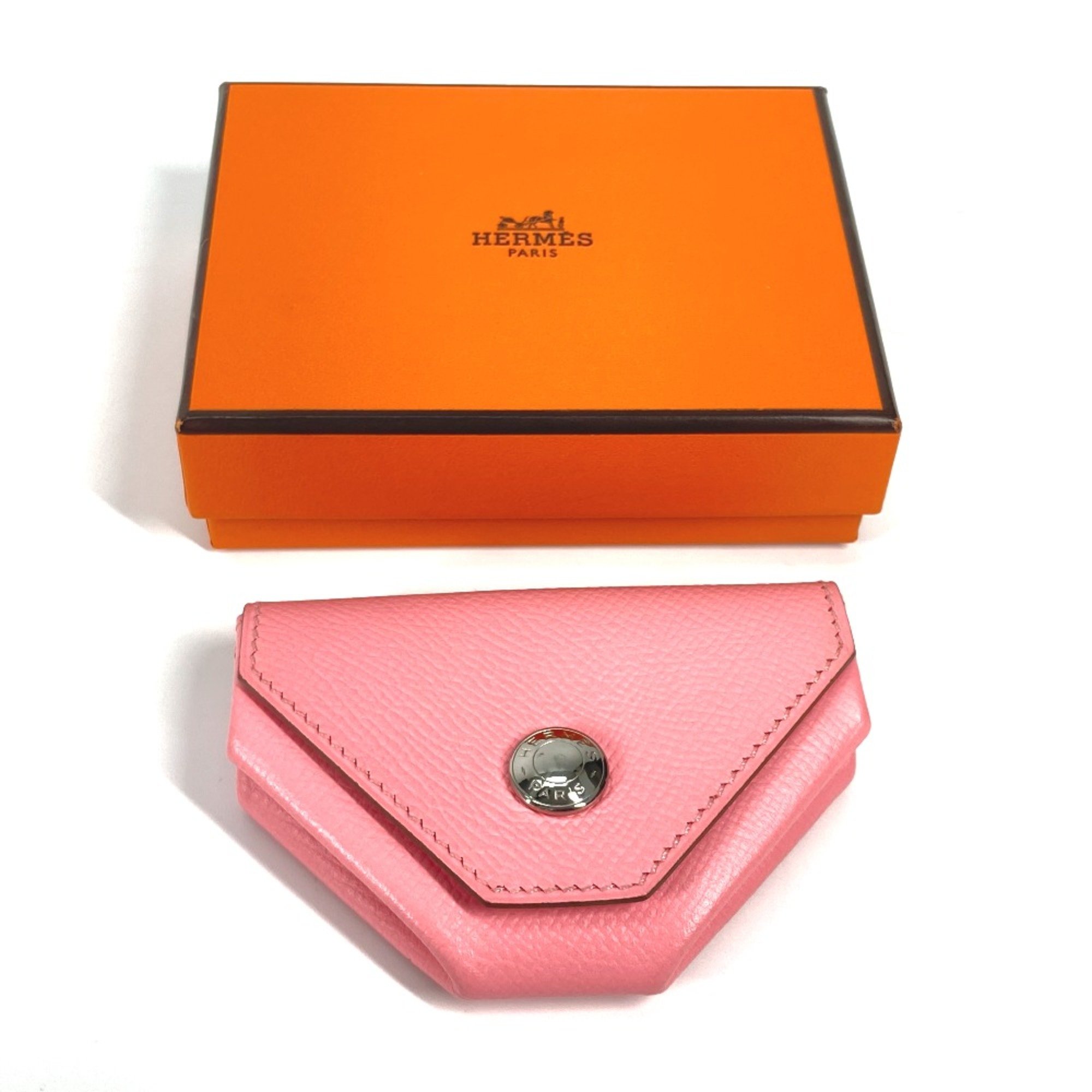 Hermes Wallet Coin Compartment coin purse Rose Confetti pink