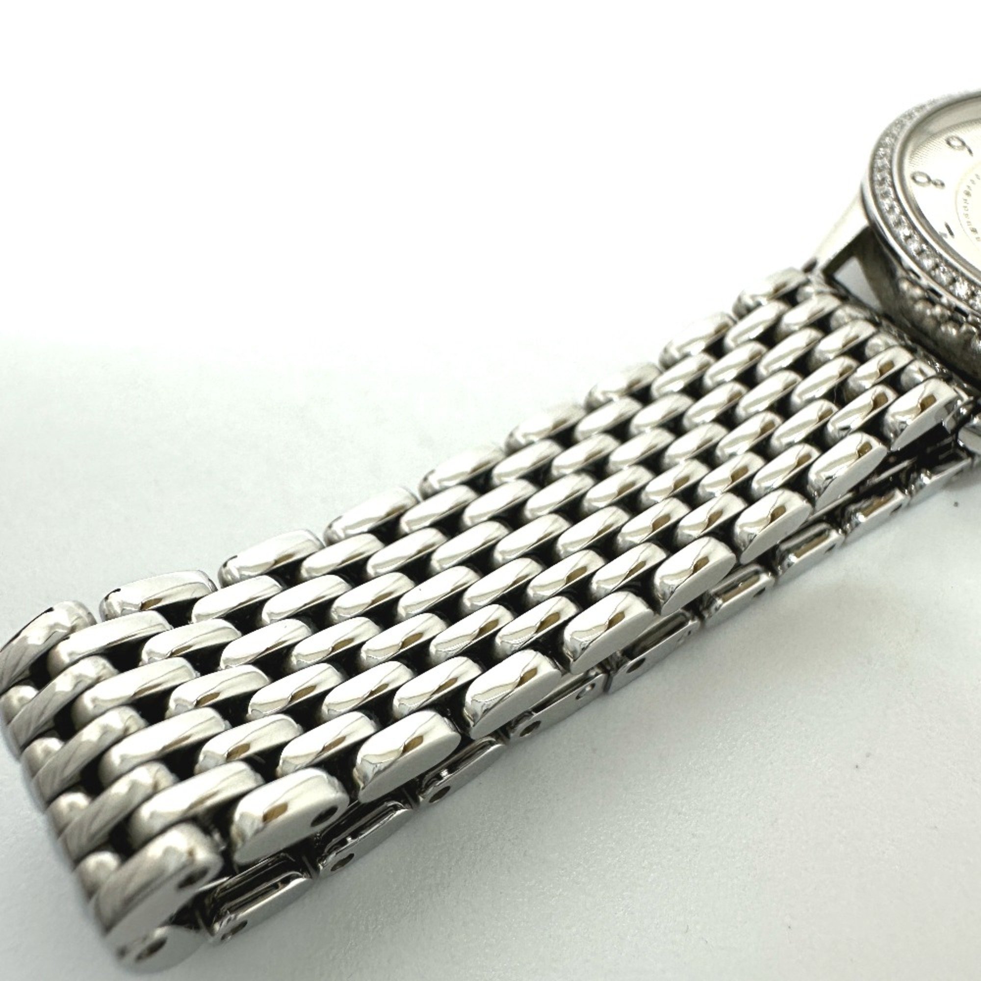 Hermes CA2.130 Diamond Bezel Quartz Wristwatch Silver