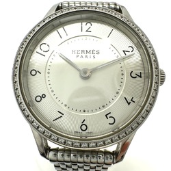 Hermes CA2.130 Diamond Bezel Quartz Wristwatch Silver