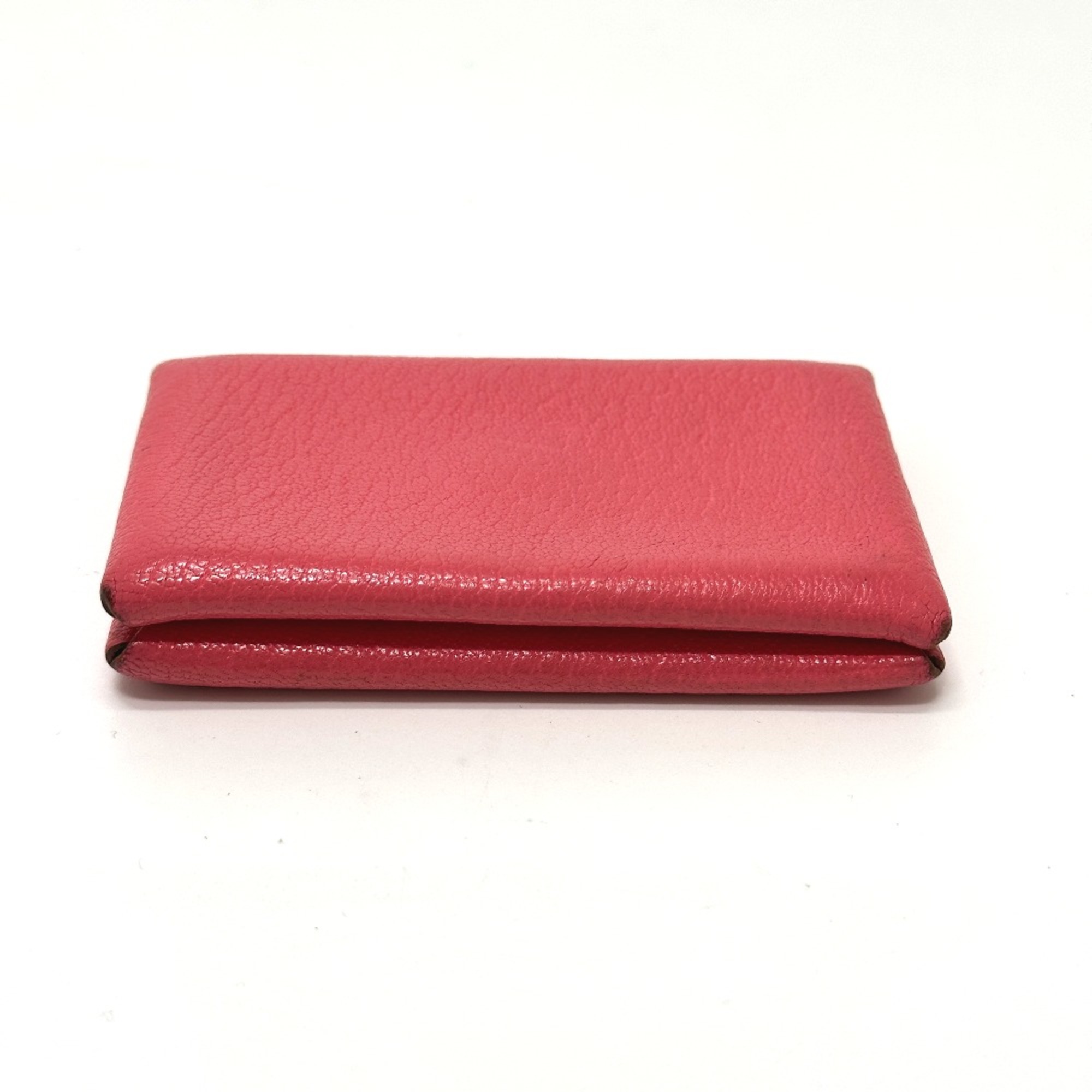 Hermes Business Card Holder Pass Case Two fold Card Case Rose azare pink SilverHardware