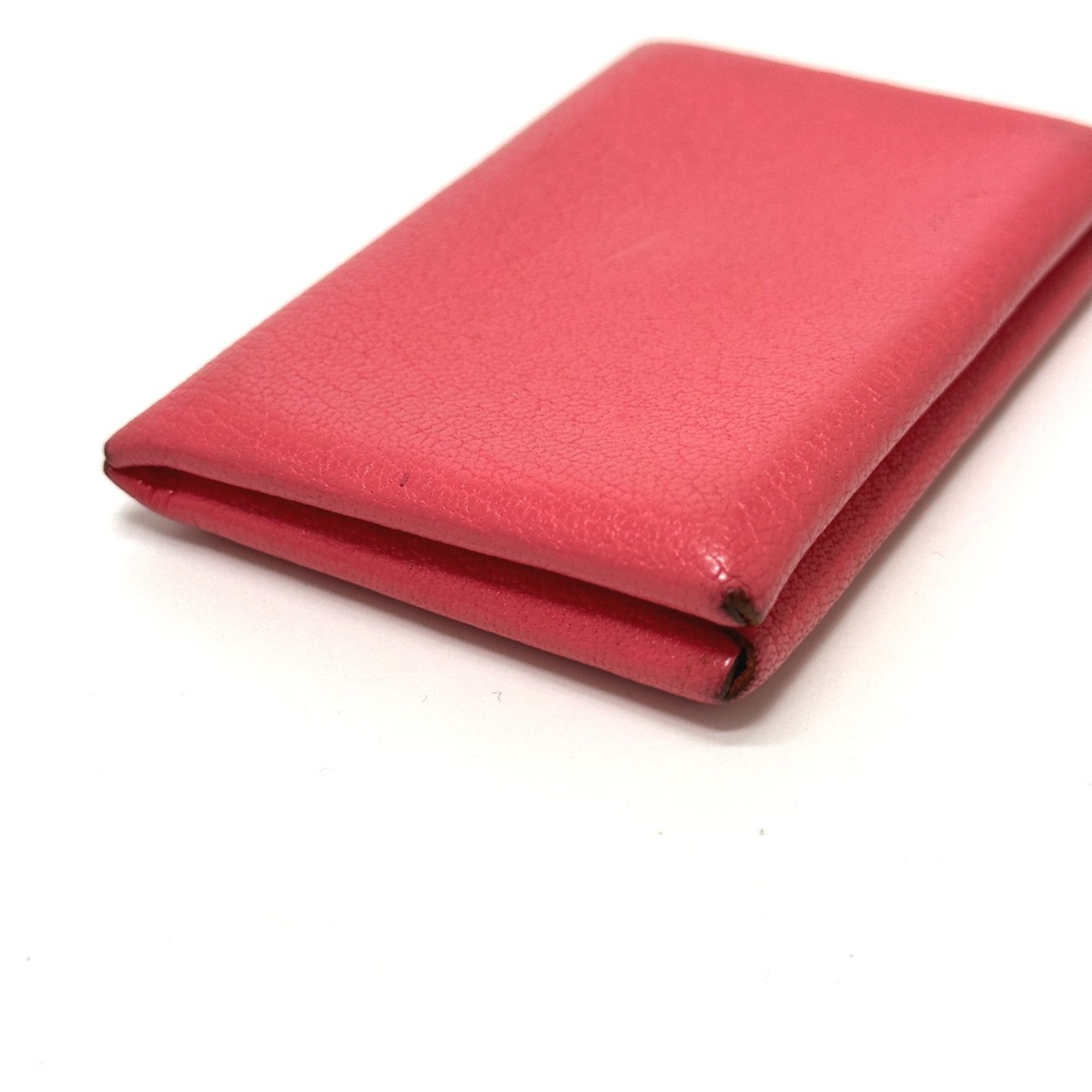 Hermes Business Card Holder Pass Case Two fold Card Case Rose azare pink SilverHardware