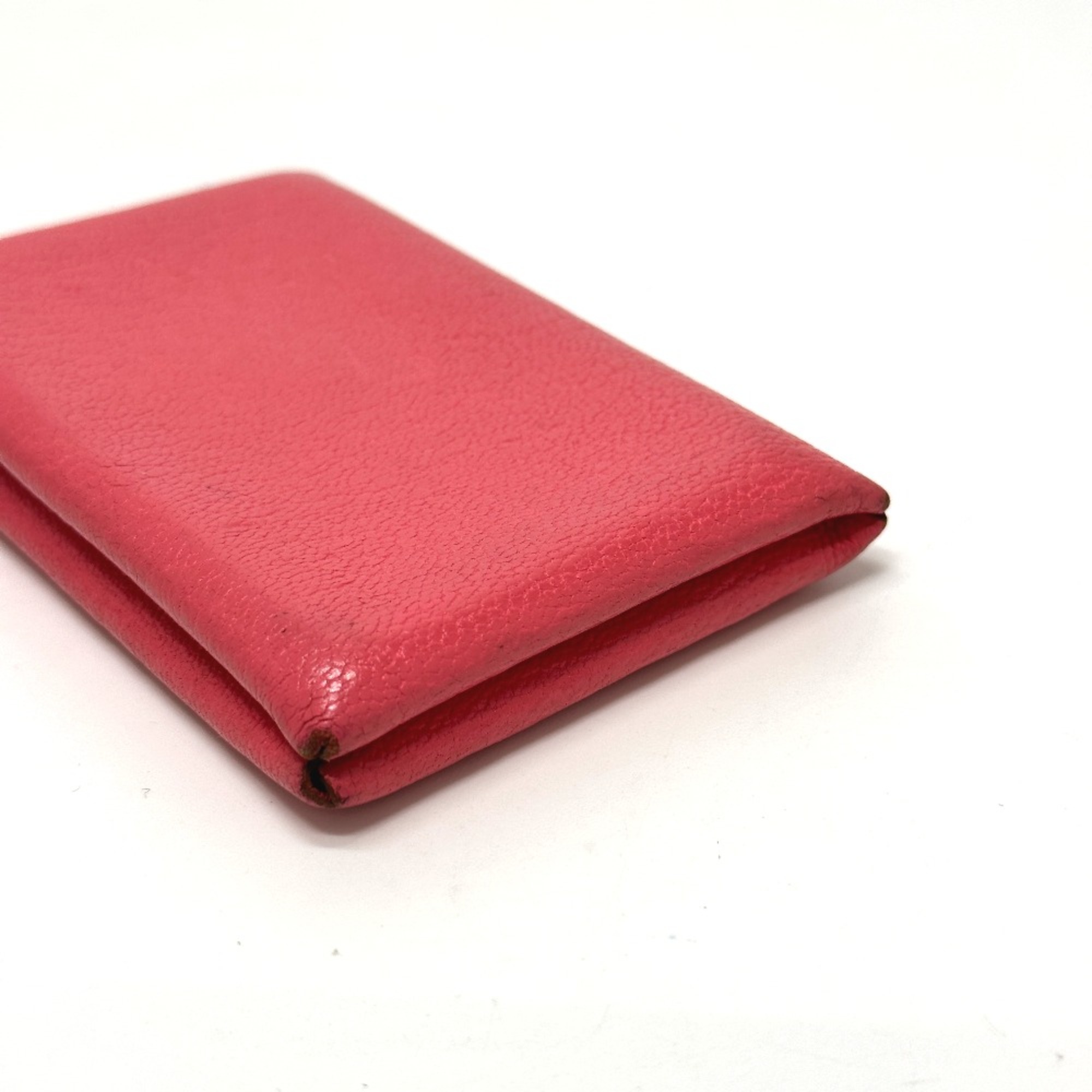 Hermes Business Card Holder Pass Case Two fold Card Case Rose azare pink SilverHardware