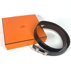 Hermes belt Black x Chocolate Black x Dark Brown SilverHardware