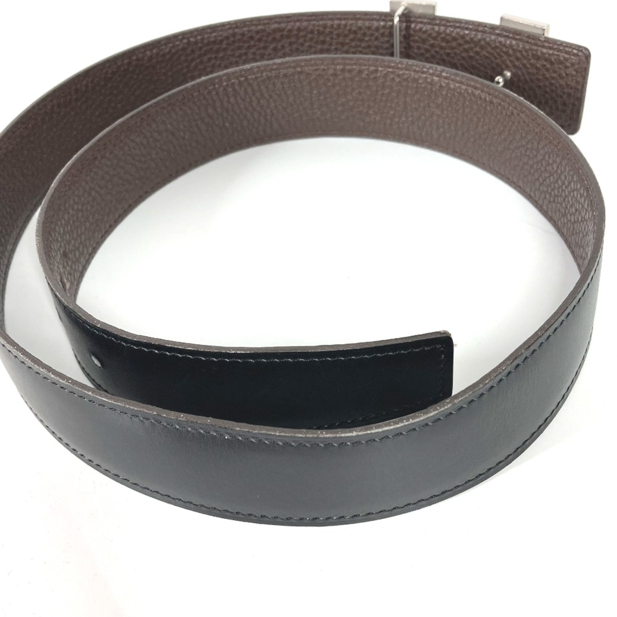 Hermes belt Black x Chocolate Black x Dark Brown SilverHardware