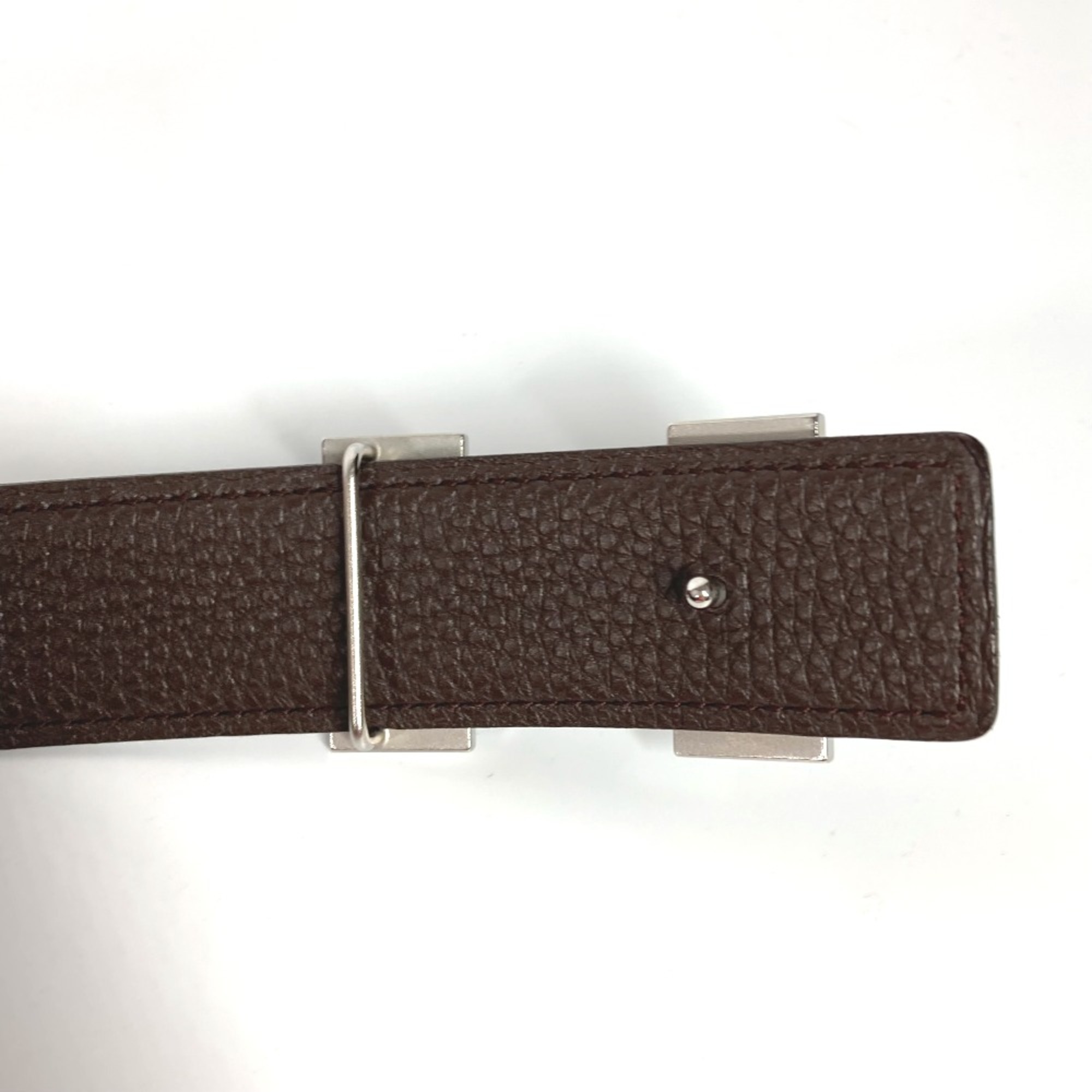 Hermes belt Black x Chocolate Black x Dark Brown SilverHardware