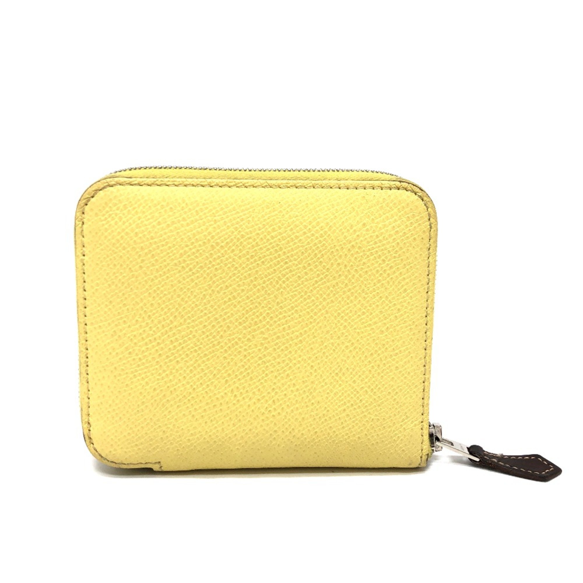 Hermes Silk-In Folded wallet Jaune Poussin (estimated) Multicolore/SilverHardware