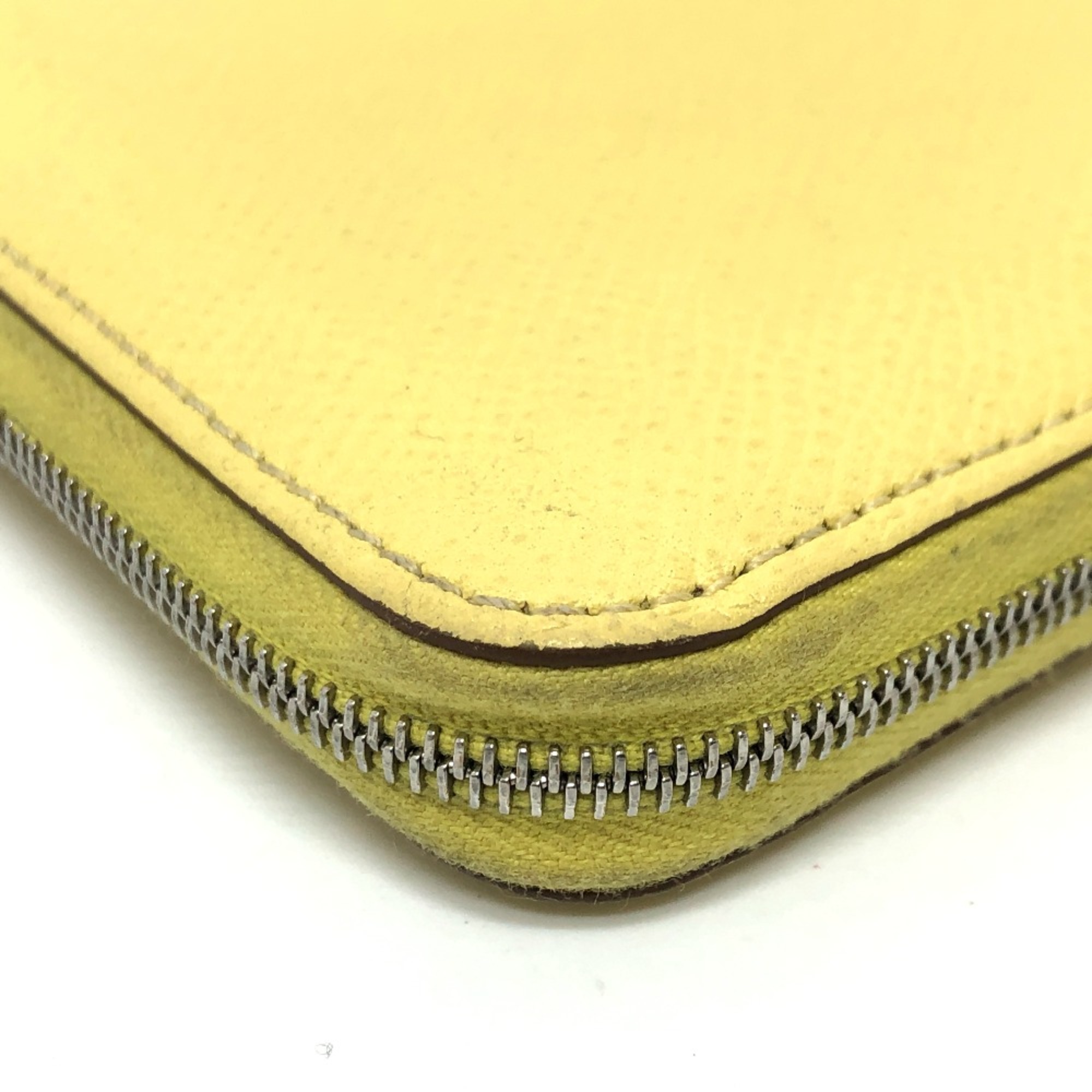 Hermes Silk-In Folded wallet Jaune Poussin (estimated) Multicolore/SilverHardware