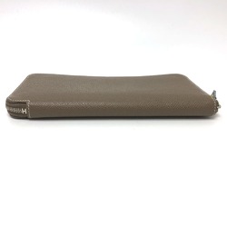 Hermes Zip Around Long Wallet Etoupe Gray Based